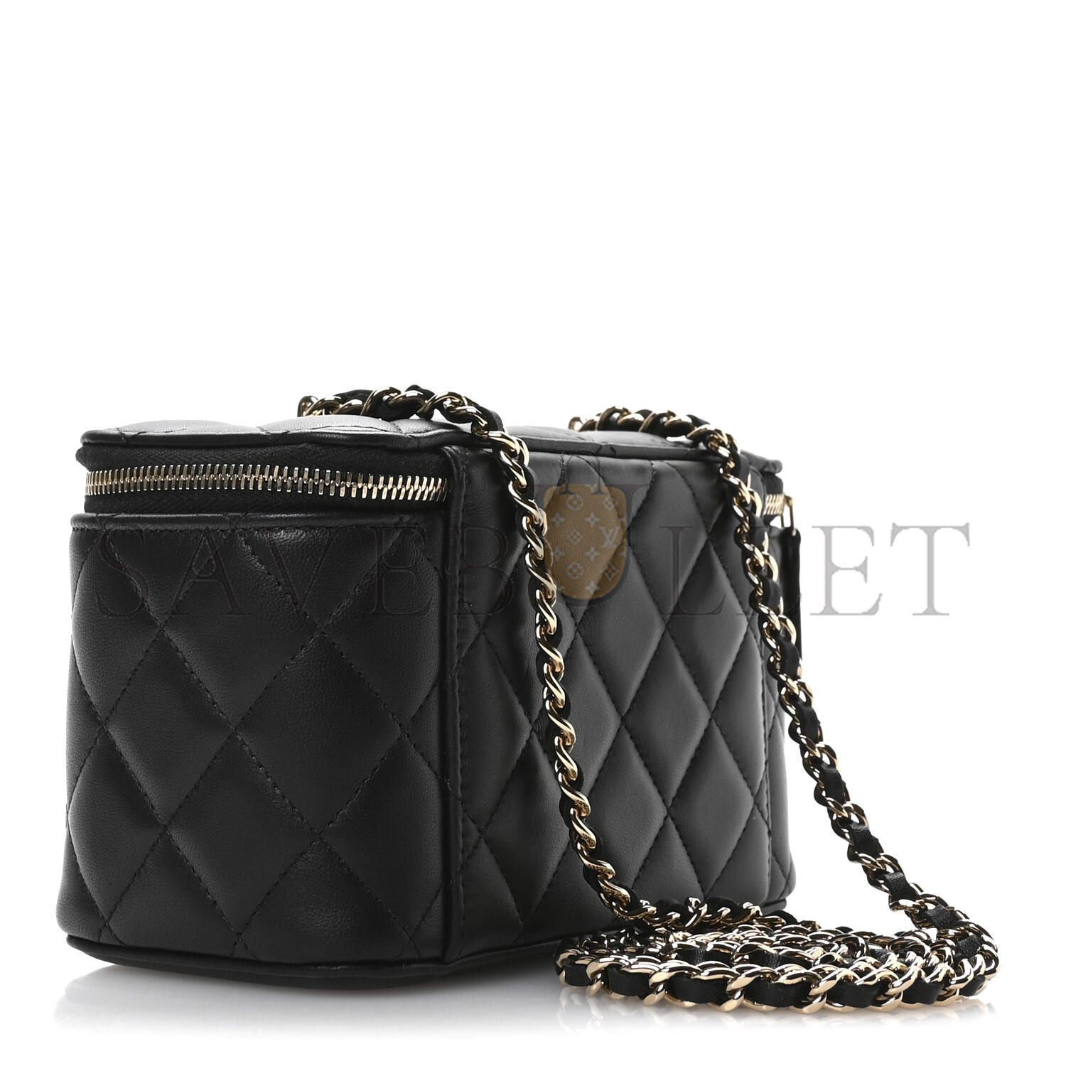 Ch**el lambskin quilted roller skate small vanity case with chain ap1341 (16*9.5*7.5cm)